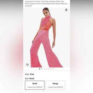 pink and orange jumpsuit